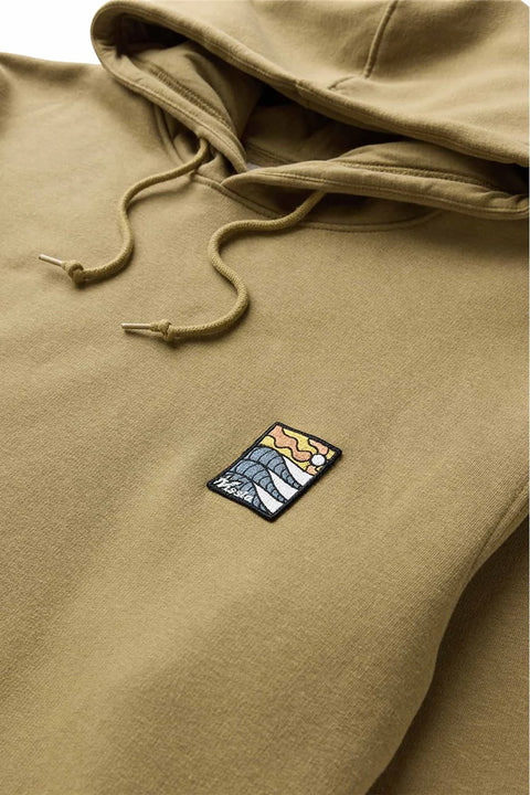 Vissla Solid Sets Eco Pullover Hoodie - Bronze- Close up on patch