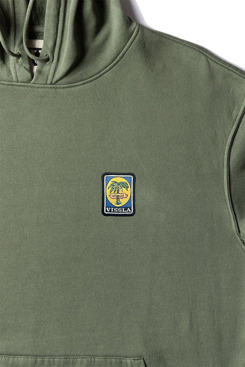 Vissla Solid Sets Eco Pullover Hoodie - Rifle- Close up on logo