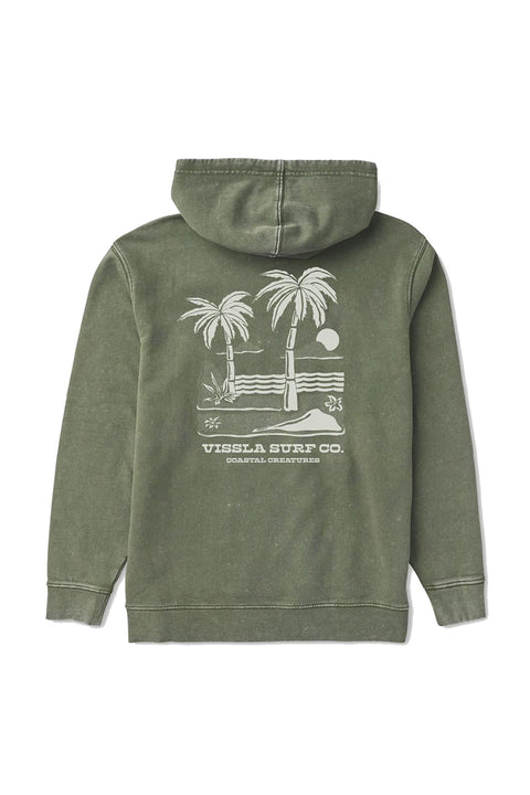 Vissla Washout Eco Pullover Hoodie - Army- Back