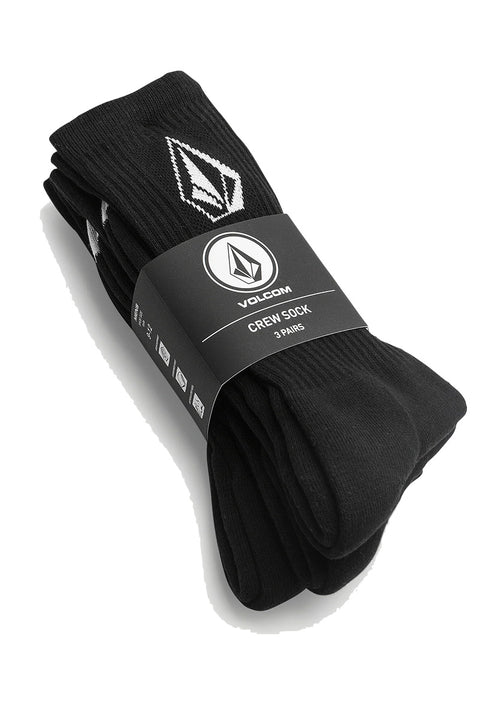 Volcom Full Stone Sock 3 Pack - Black - In Pack