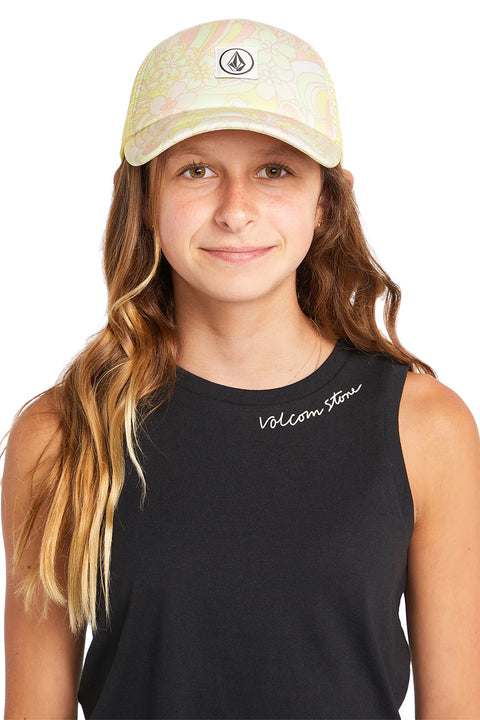 Volcom Girls Hey Slims Hat - Citron - Front With Model
