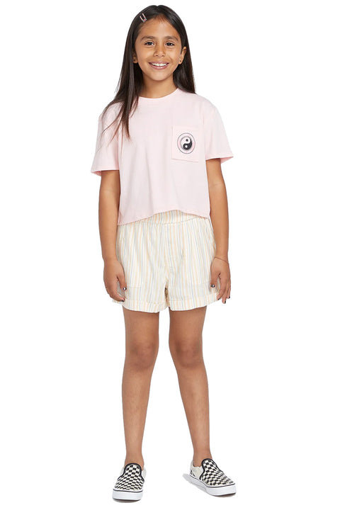 Volcom Girls Pocket Dial Tee - Light Peony