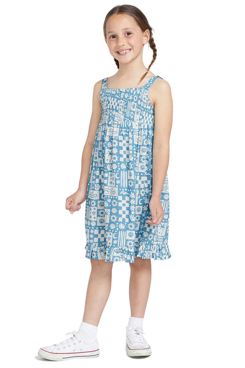 Volcom Girl's Hangin' Loose Dress - Laguna Blue