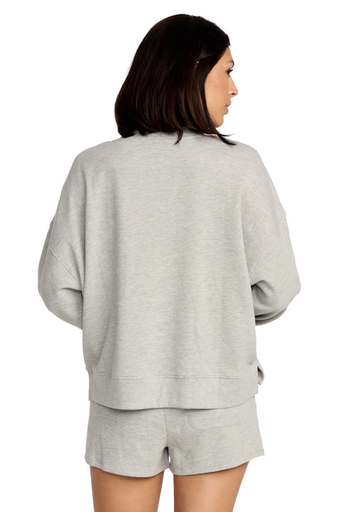 Volcom Lived In Fleece Henley - Heather Grey- Back