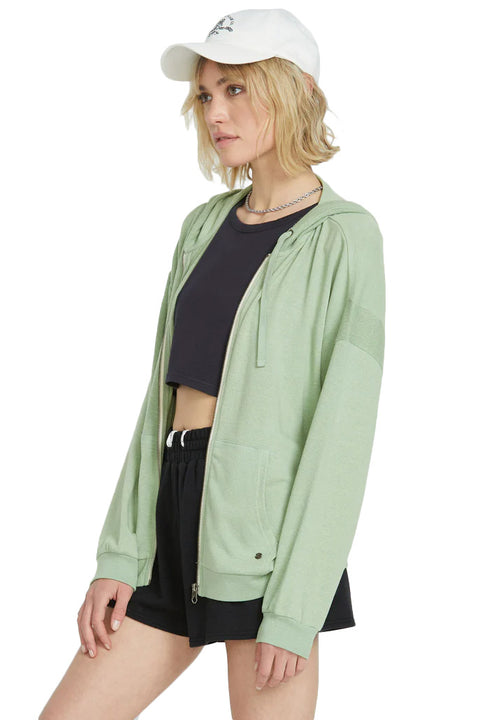 Volcom Lived In Lounge Frenchie Zip Hoodie - Grass Green- Side