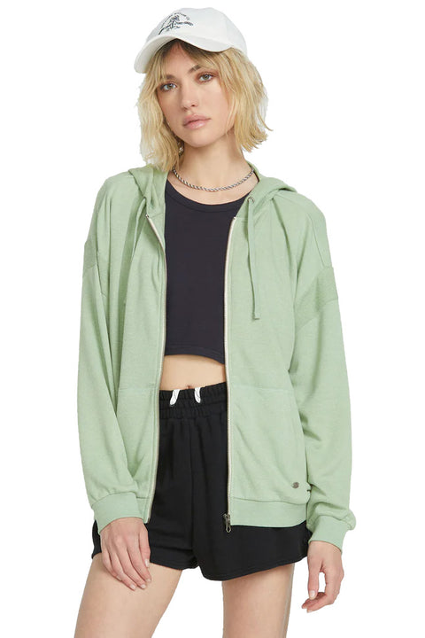 Volcom Lived In Lounge Frenchie Zip Hoodie - Grass Green- Front