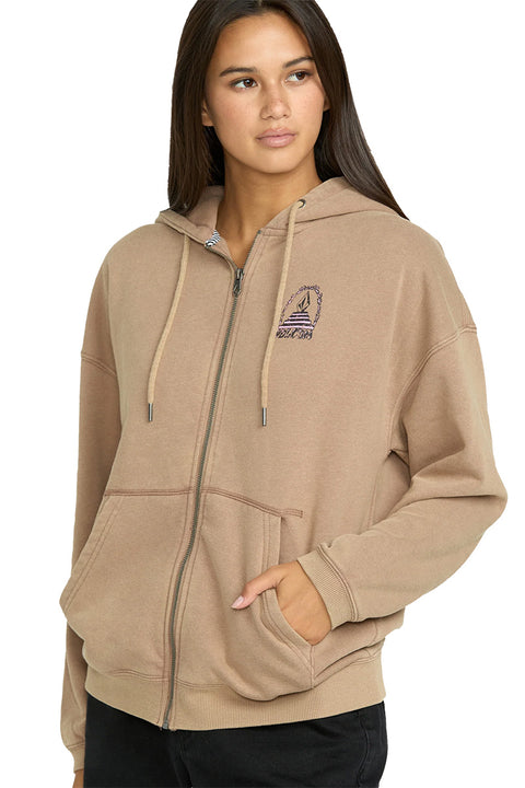 Volcom Stone Art Up Zip - Hazelnut- Front
