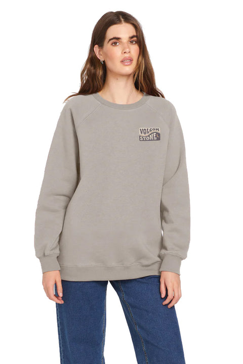 Volcom Stone Magic BF Crew Sweatshirt - Concrete- Front