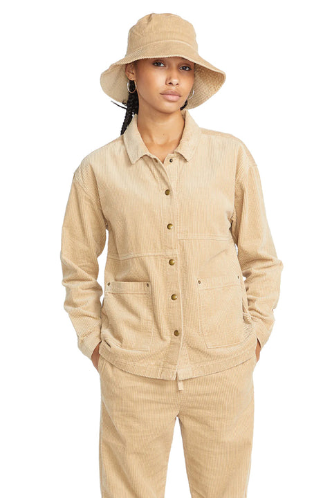 Volcom Stone Street Shacket - Khaki - Front