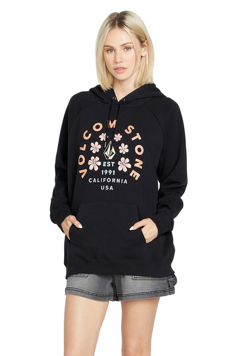 Volcom Truly Stoked Boyfriend Pullover - Black- Front