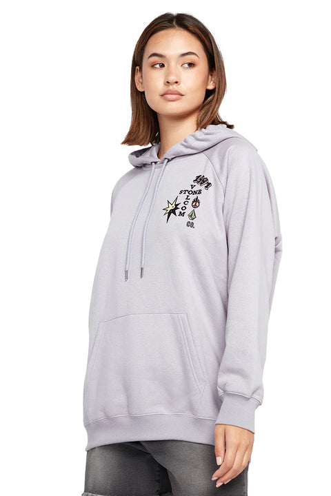 Volcom Truly Stoked Boyfriend Pullover Hoodie - Moonbeam - Side