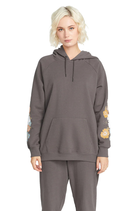 Volcom Truly Stoked Boyfriend Pullover Hoodie - Slate Grey