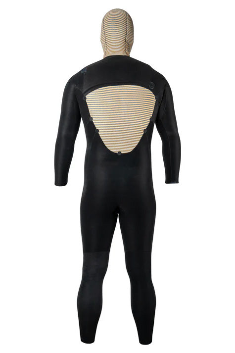 Xcel Axis Front Zip 5/4 Hooded Full Wetsuit - Black - Inside View Back
