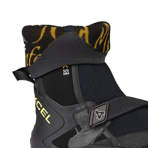 Xcel Drylock 5mm Split Toe Boot - Black - Top Folded Over