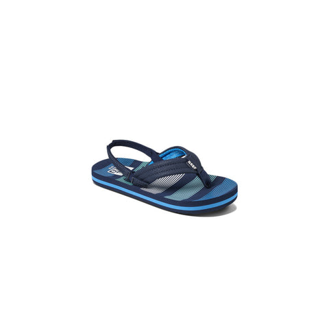 Reef Little Ahi Sandal - Deep Sea Stripes