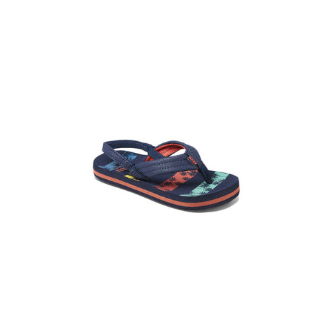 Reef Little Ahi Sandal - Navy Palm Stripes