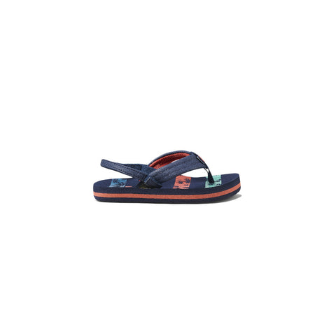 Reef Little Ahi Sandal - Navy Palm Stripes