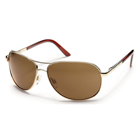 Suncloud Aviator Sunglasses - Gold / Brown Polar