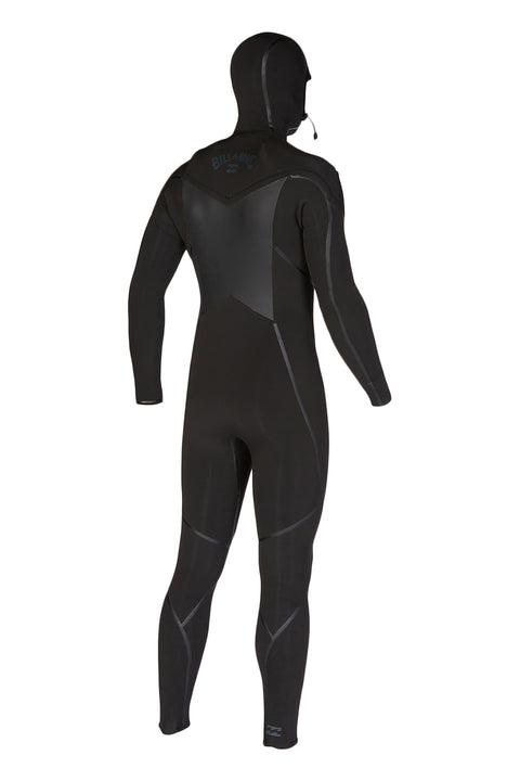 Billabong Absolute Plus 5/4 Hooded Chest Zip Wetsuit - Black - Back Side