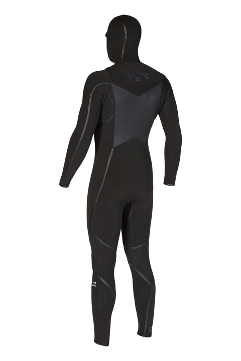 Billabong Absolute Plus 5/4 Hooded Chest Zip Wetsuit - Black - Back Side Left