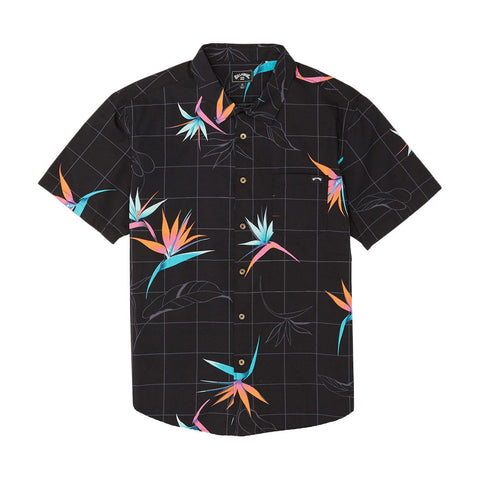 Billabong Sundays Floral S/S Shirt - Black / Orange