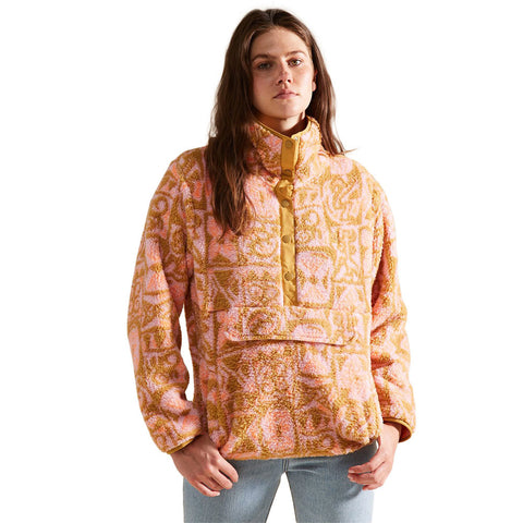 Billabong Switchback Mock Fleece Pullover - Wild Rose