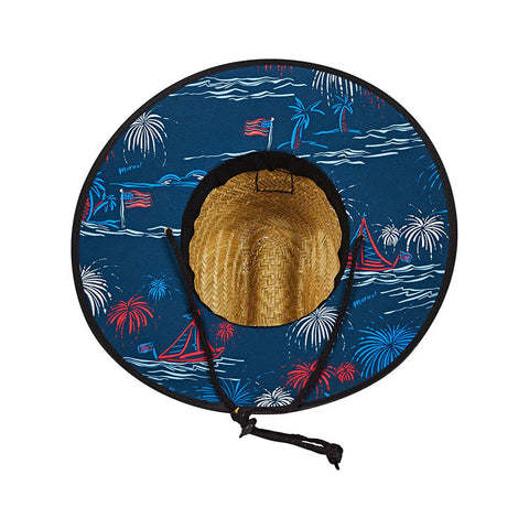 Billabong Tides Print Straw Hat - Navy