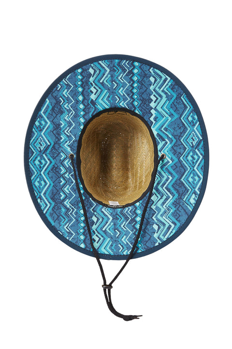 Billabong Tides Print Straw Lifeguard Hat - Blue Haze - Under Brim