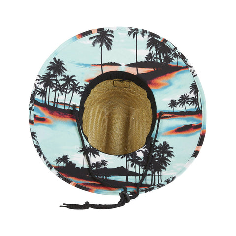 Billabong Tides Print Straw Lifeguard Hat - Teal