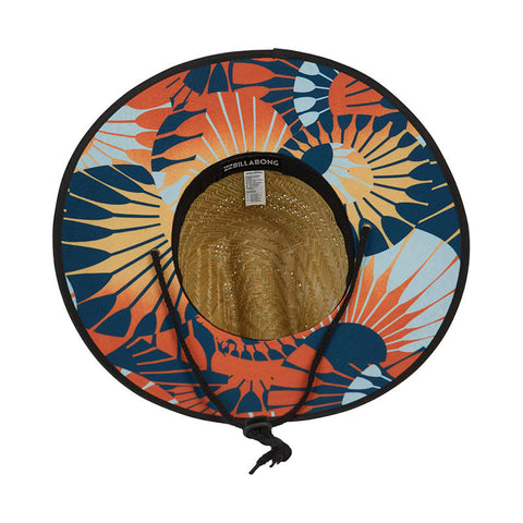 Billabong Tides Print Straw Hat - Orange / Blue