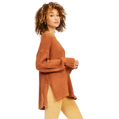 Billabong Tuned In Tunic Sweater - Bronze