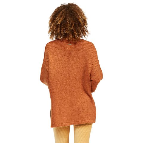 Billabong Tuned In Tunic Sweater - Bronze