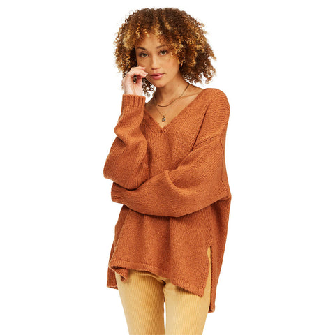 Billabong Tuned In Tunic Sweater - Bronze