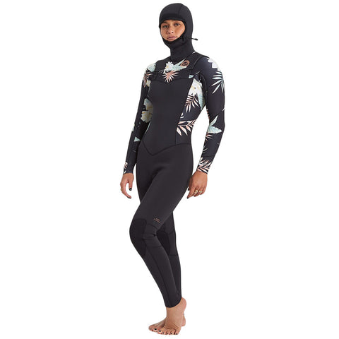 Billabong Women's Salty Dayz 4/3 Hooded Wetsuit - Black Pebble