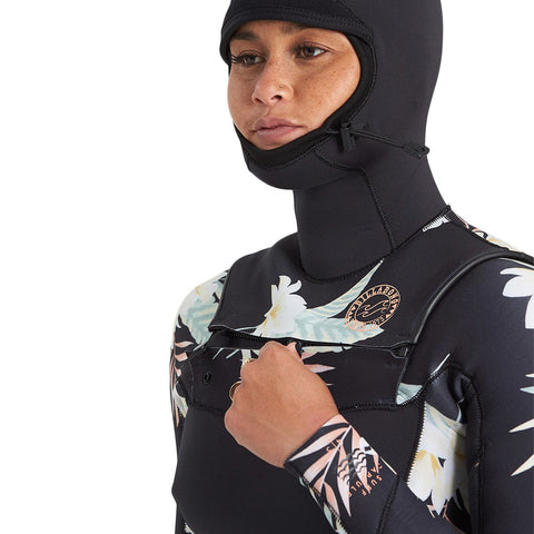 Billabong Women's Salty Dayz 4/3 Hooded Wetsuit - Black Pebble
