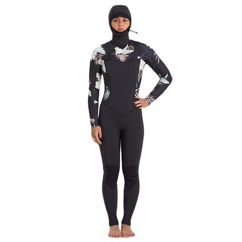 Billabong Women's Salty Dayz 4/3 Hooded Wetsuit - Black Pebble