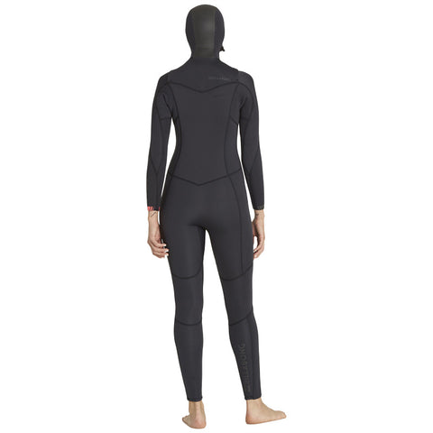 Billabong Women's Synergy 5/4 Hooded Wetsuit - Black Sands / Pink
