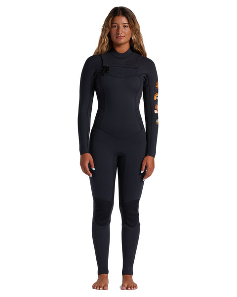 Billabong Women's Salty Dayz Natural 3/2 Chest Zip Wetsuit - Black Tide