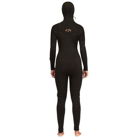 Billabong Women's Synergy 5/4 Hooded Wetsuit - Black Tie Dye