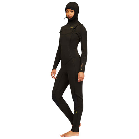 Billabong Women's Synergy 5/4 Hooded Wetsuit - Black Tie Dye