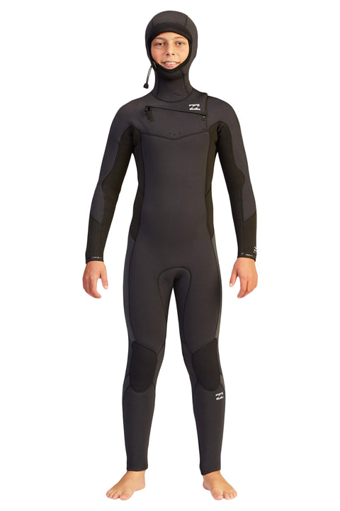 Billabong Boy's Absolute 5/4 Hooded Full Wetsuit - Black Rock