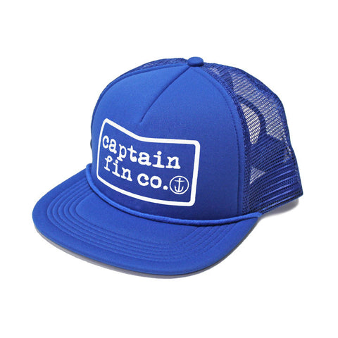 Captain Fin Type Patch Trucker Hat - Royal