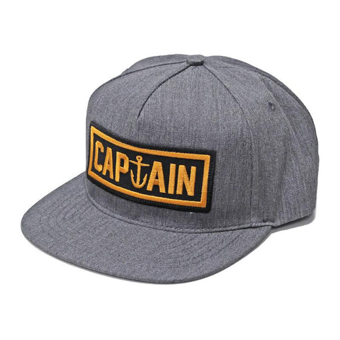 Captain Fin Naval Captain 6 Panel Hat - Heather Grey / Gold
