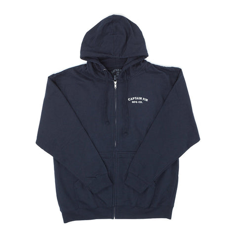 Captain Fin Chest Zip Hoodie - Navy
