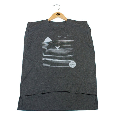 Cold Water Girls Rock N' Whale Tee - Dark Grey Heather