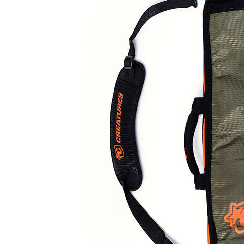 Creatures of Leisure Fish Travel Boardcover Surfboard Bag - Army/Orange