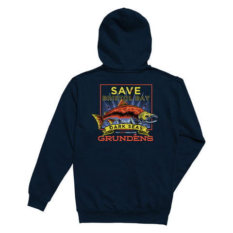Dark Seas X Grundens Bristol Bay Pullover Hoodie - Navy