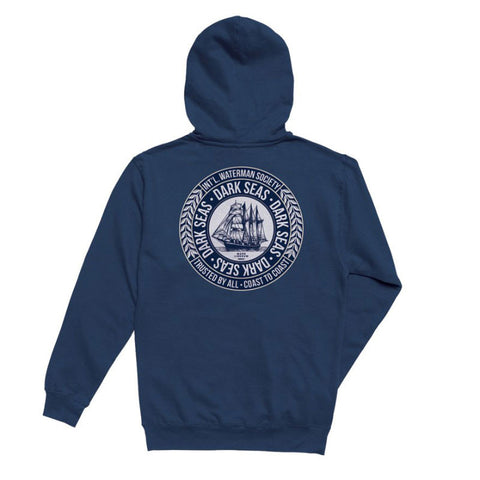 Dark Seas Water Marker Hooded Fleece - Slate