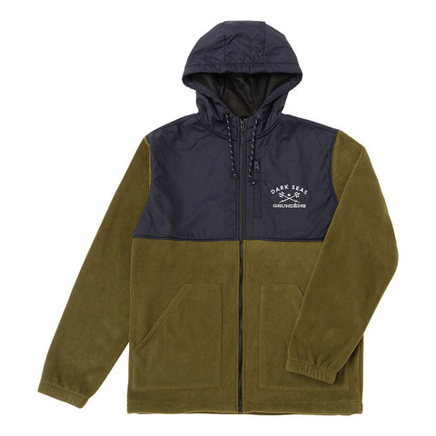 Dark Seas Waghorn Pullover Hooded Fleece - Army Black