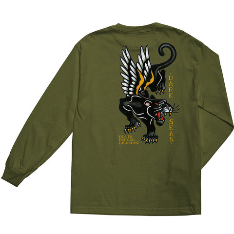 Dark Seas Pounce L/S Tee - Military Green